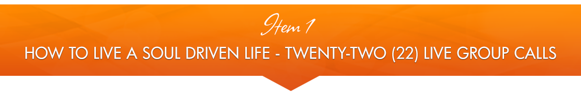 Item 1: How to Live a Soul-Driven Life — Twenty-Two (22) Live Group Calls