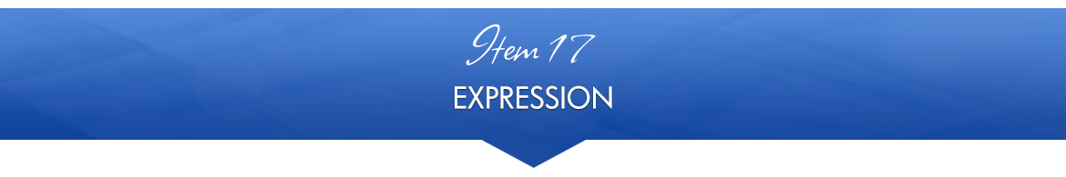 Item 17: Expression