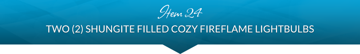 Item 24: Two (2) Shungite Filled Cozy Fireflame Lightbulbs