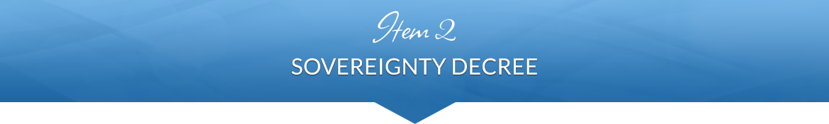 Item 2: Sovereignty Decree