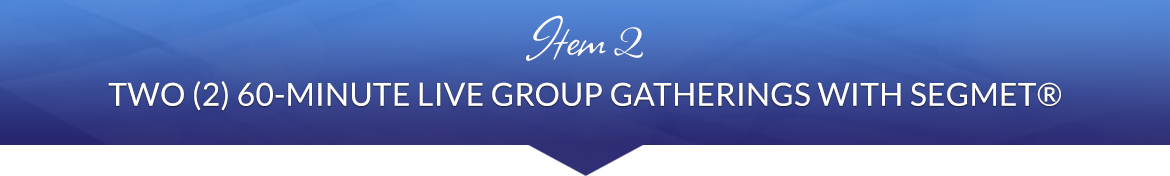 Item 2: Two (2) 60-Minute Live Group Gatherings with SEGMET®