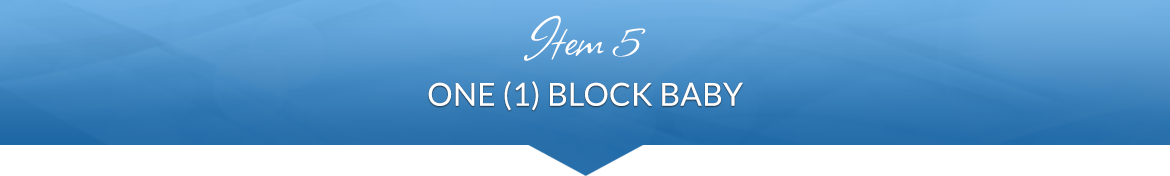 Item 5: One (1) Block Baby