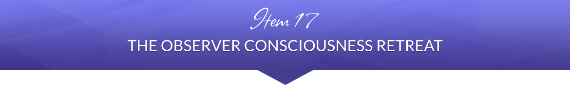 Item 17: The Observer Consciousness Retreat