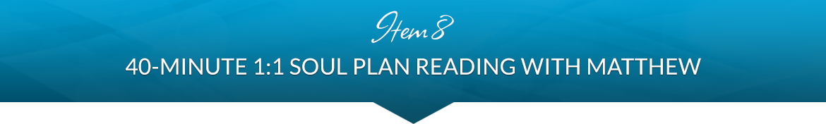 Item 8: 40-Minute 1:1 Soul Plan Reading with Matthew
